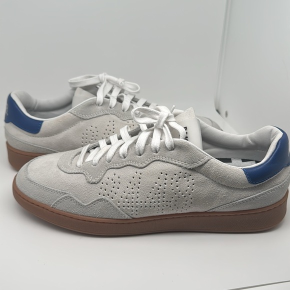 P448 Mens White At Heel and Tongue Vert Toe Wedge Leather Sneakers Shoes Size 39 - Picture 12 of 16